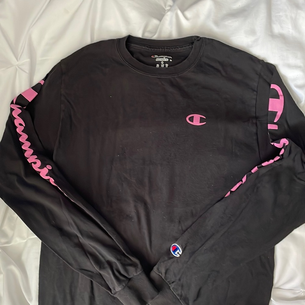 pink and black champion long sleeve